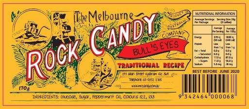 Melbourne Rock Candy Bull's Eyes 